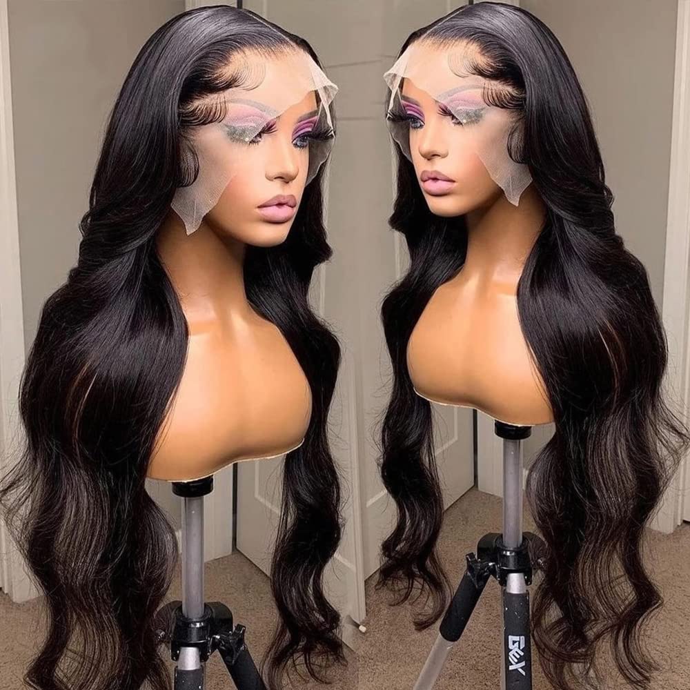 13x6 Body Wave Lace Front Wigs Human Hair Pre Plucked 180% Density 13x6 HD Transparent Frontal Wigs Human Hair Body Wave Glueless Wigs Human Hair Lace Front Wigs for Women 26 Inch