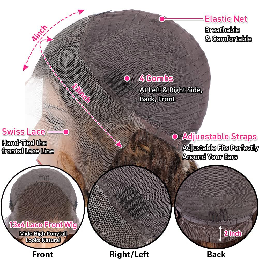 bangjazz 13x4 Deep Wave Lace Front Wigs Human Hair 180% Density Deep Wave Frontal Wigs Human Hair HD Lace 26 Inch Curly Wigs for Black Women Pre Plucked with Baby Hair Curly Lace Front Wig Human Hair