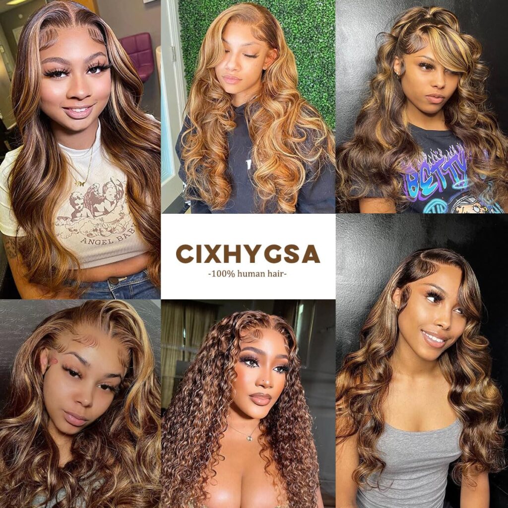 cixhygsa Lace Front Wigs Human Hair Pre Plucked Glueless Wigs for Women Body Wave 13x4 Lace Frontal Wear and Go Wigs for Beginners 180% Density Brazilian Virgin Human Hair Wig(14 Inch)