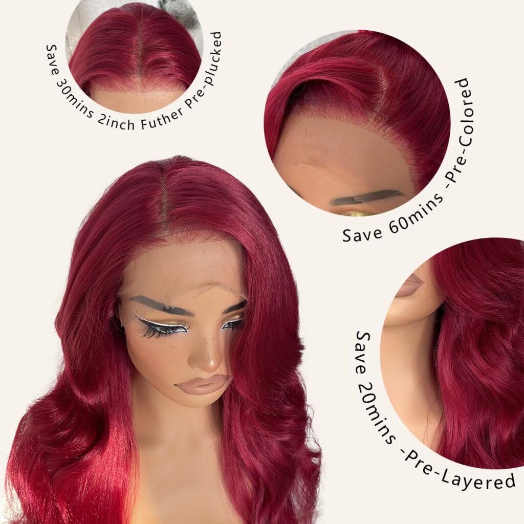 LOVSOUL 13x6 HD Glueless Lace Frontal Wigs Pre-Plucked, 200 Density Honey Blonde Sunkissed Highlights Synthetic Long Body Wave Lace Front Wig Ready to Wear, 26inch #4/27 Sunkissed Highlights