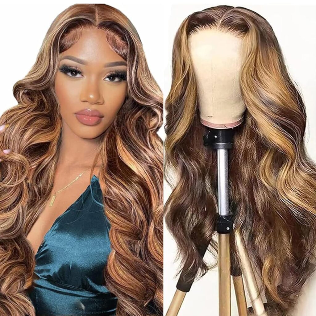 Misvin Body Wave HD Lace Front Wigs Human Hair Pre Plucked 28 Inch 180% Density 13x4 Glueless Frontal Wigs Human Hair Lace Front Wig with Baby Hair for Women Natural Black