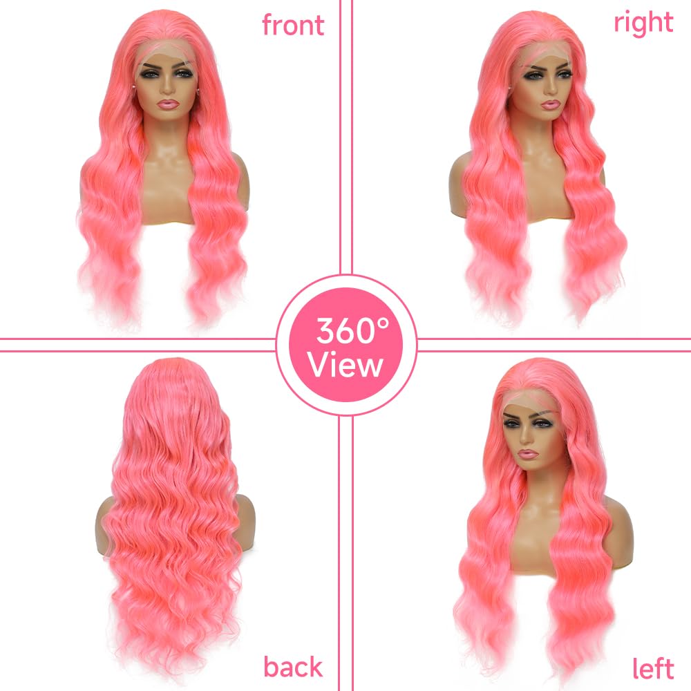 Straight Lace Front Wigs Human Hair 13x4 Transparent HD Lace Front Wigs Human Hair Pre Plucked 180% Density Straight Lace Frontal Wigs Human Hair with Baby Hair for Women 24 Inch