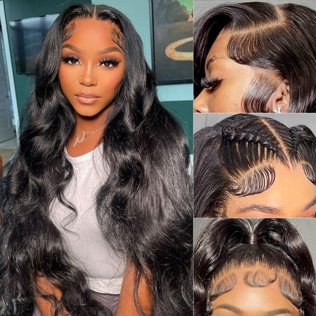 Straight Lace Front Wigs Human Hair 13x4 Transparent HD Lace Front Wigs Human Hair Pre Plucked 180% Density Straight Lace Frontal Wigs Human Hair with Baby Hair for Women 24 Inch