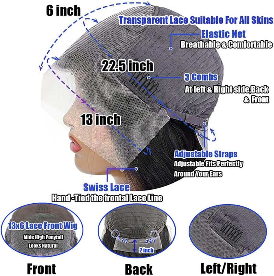 28 Inch 13x6 Lace Front Wigs Human Hair Pre Plucked 180 Density Straight HD Transparent Glueless Wigs Human Hair 13x6 Straight Lace Frontal Wigs Human Hair Wigs for Women With Baby Hair