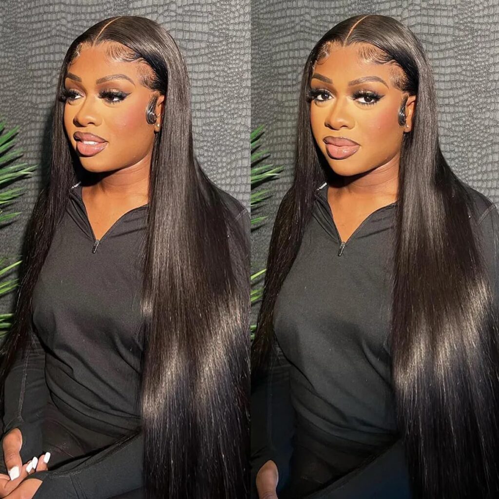 ACQUET 13x4 Lace Front Wigs 180 Density Straight HD Lace Frontal Wigs Pre Plucked with Baby Hair Glueless Brazilian Lace Frontal Wigs (30inch, Straight 180 Density)