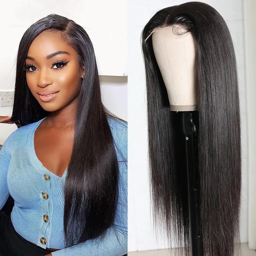 ACQUET 13x4 Lace Front Wigs 180 Density Straight HD Lace Frontal Wigs Pre Plucked with Baby Hair Glueless Brazilian Lace Frontal Wigs (30inch, Straight 180 Density)